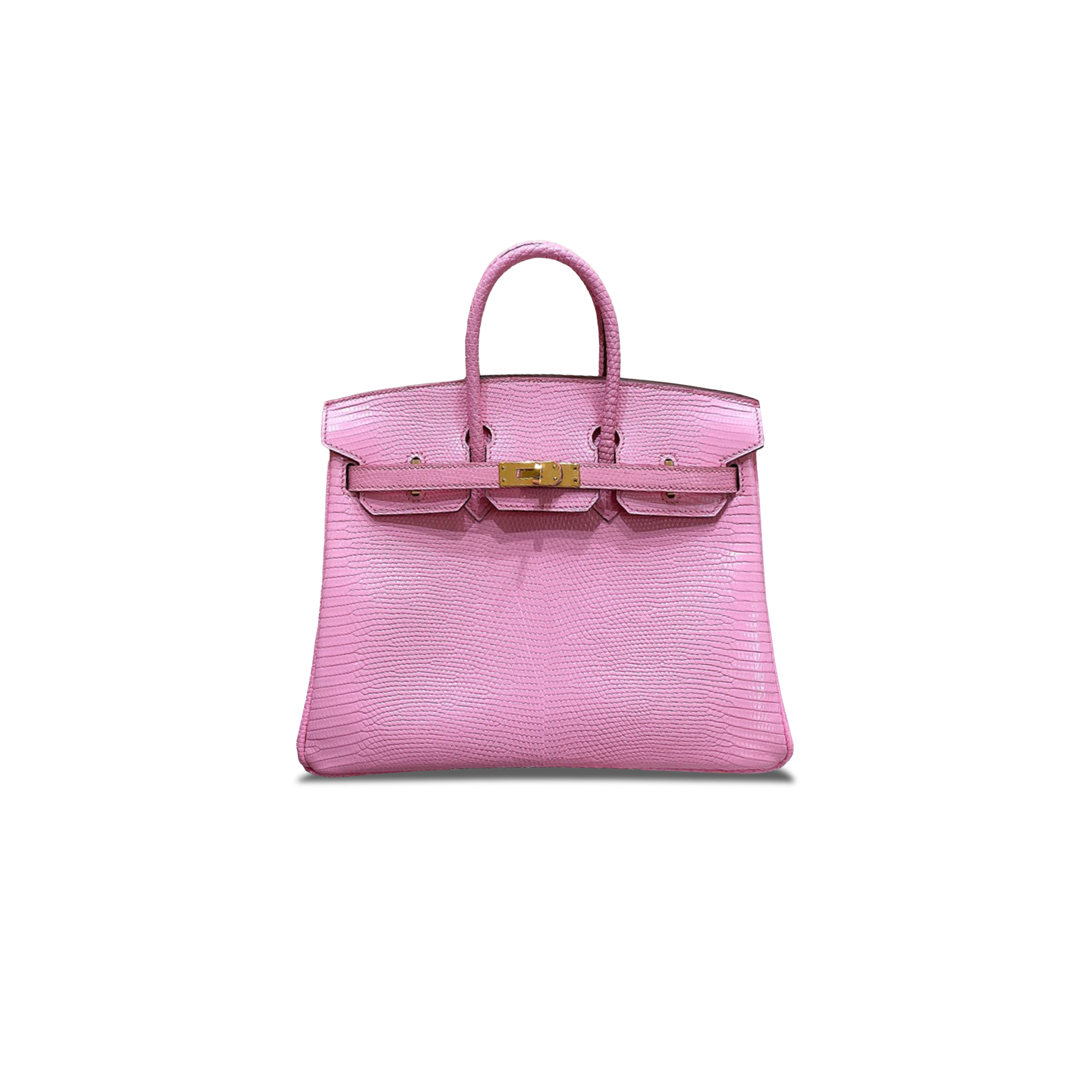 H**mes master birkin 25 lizard cherry pink gold buckle h028352ca12 (25*20*13cm)